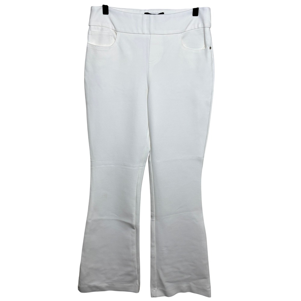 Rekucci White Pull On High Waist Stretch Flare Bootcut Trouser Pants Womens 6 US